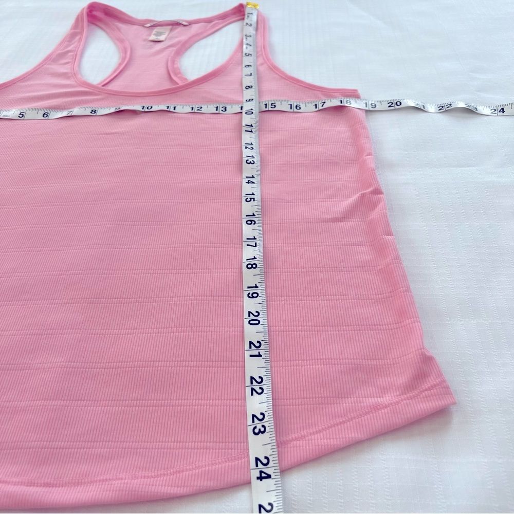 Victoria’s Secret Petal Pink Silver Stipe Racerback Athleisure Yoga Tank Size M - Picture 12 of 13